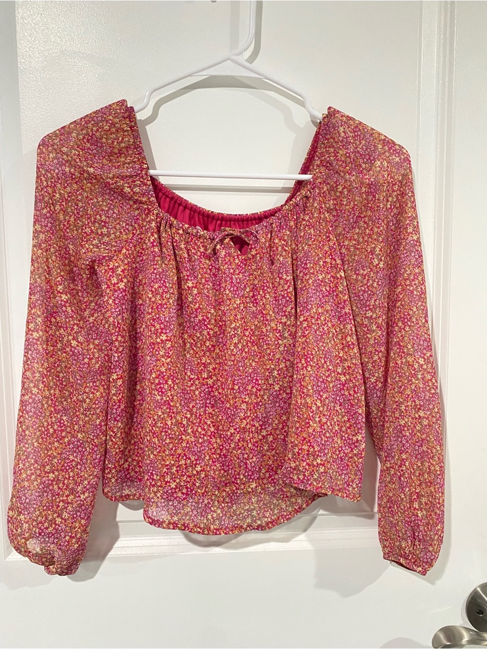 Sadie & Sage Pink Floral Off-Shoulder Blouse
